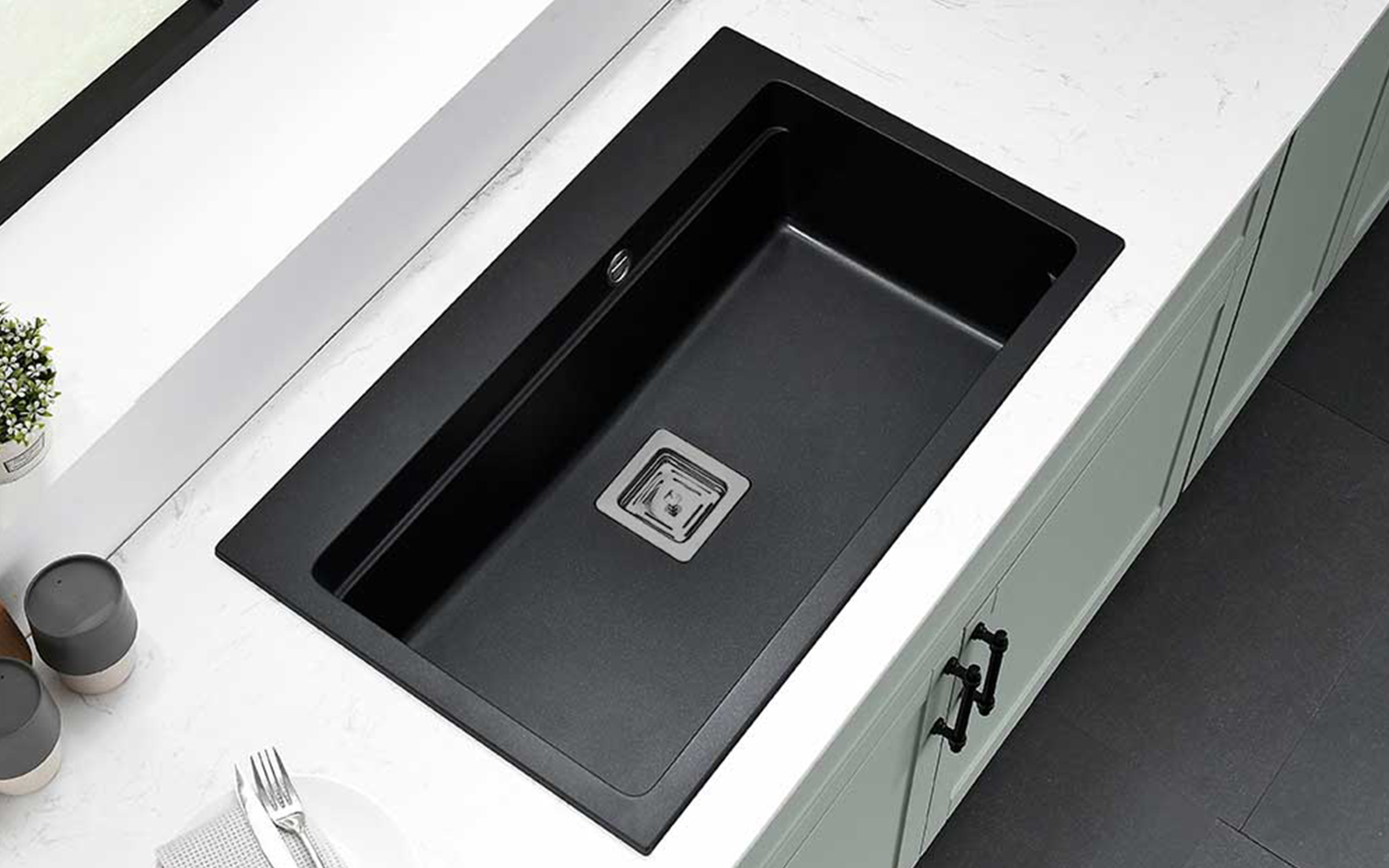 8213 Chiuveta din granit, negru  2